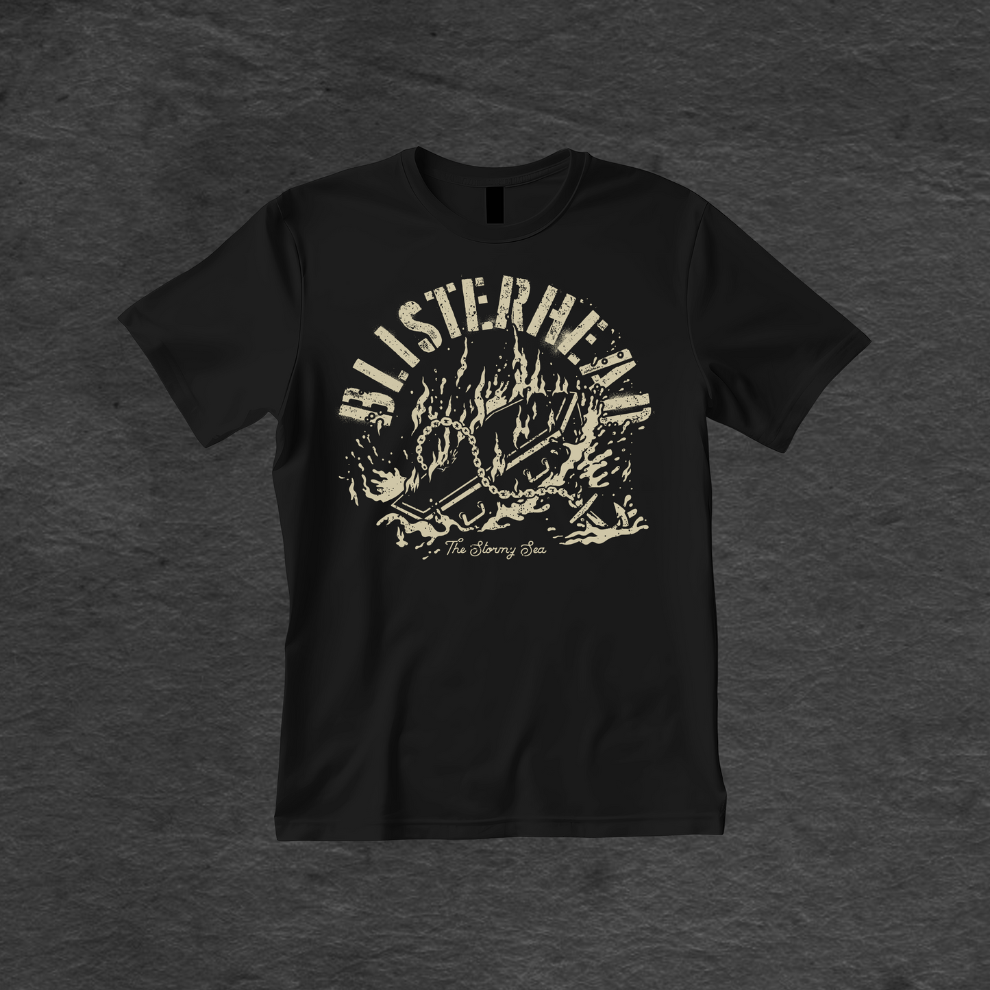 The Stormy Sea Black T-shirt